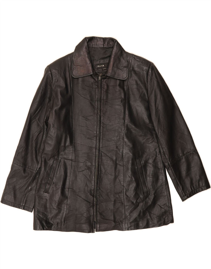 VINTAGE Mens Leather Jacket UK 40 Large Black Leather Vintage Vintage and Second-Hand Vintage from Messina Hembry 