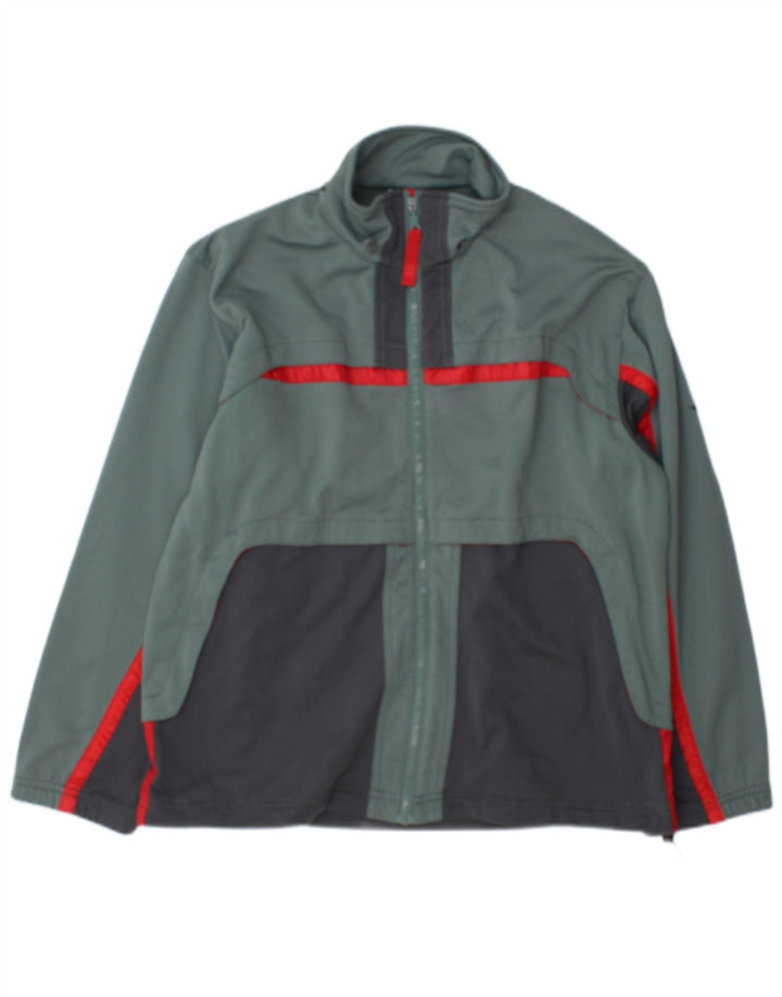 Jachetă de trening Diadora pentru băieți 14-15 ani, verde, poliester color bloc