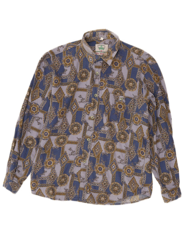 Cămașă Vintage Băieți 12-13 Ani XL Albastru Geometric