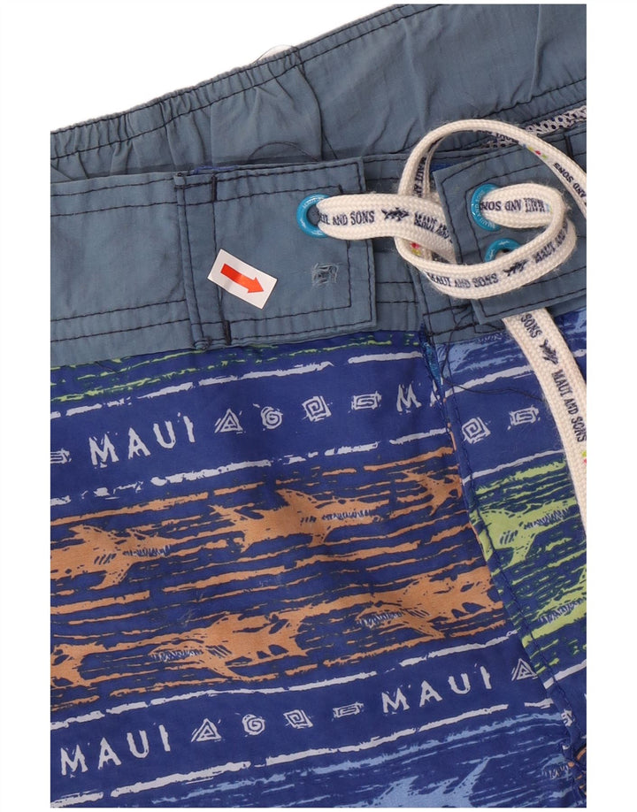 MAUI AND SONS Pantaloni scurți de baie pentru bărbați Poliamidă cu dungi albastre mici