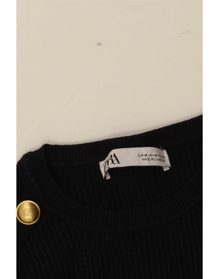 Pulover pentru damă Zara, cu gâtul turn, Marea Britanie 12 Medium Bleumarin