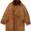 Jachetă pentru bărbați VINTAGE din shearling dublu piept UK 36 Small Brown Shearling