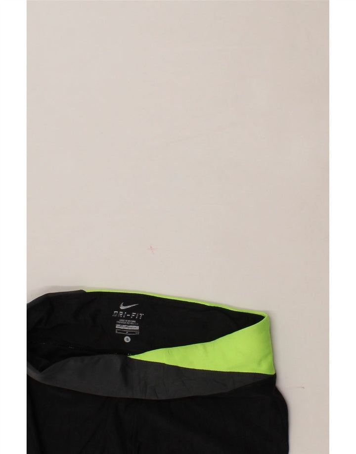 NIKE Womens Dri Fit Capri Leggings UK 8 Small  Black Colourblock Polyester Vintage Nike and Second-Hand Nike from Messina Hembry 