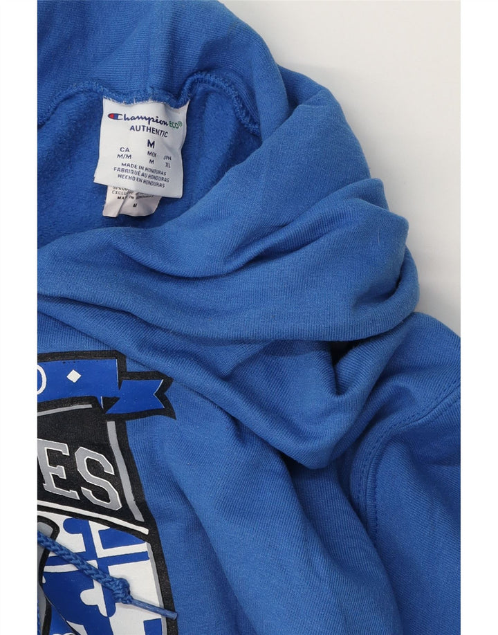 Pulover pentru bărbați Champion Huskies Graphic Hoodie, bumbac albastru mediu