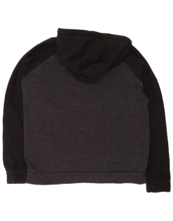 Jack & Jones Pulover cu glugă grafic pentru bărbați, bumbac color bloc, gri mediu