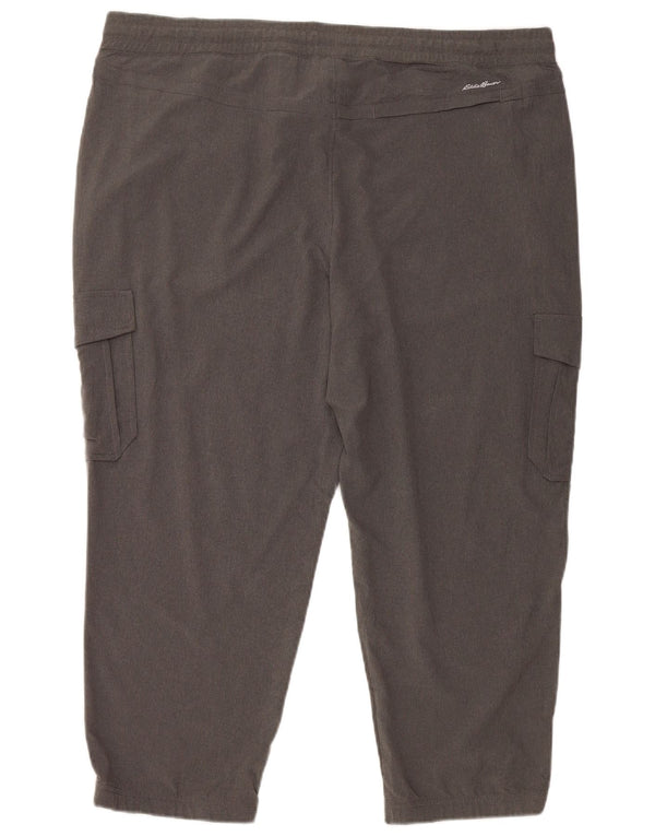 Eddie Bauer Pantaloni de trening Capri Cargo pentru femei UK 18 XL Poliester gri