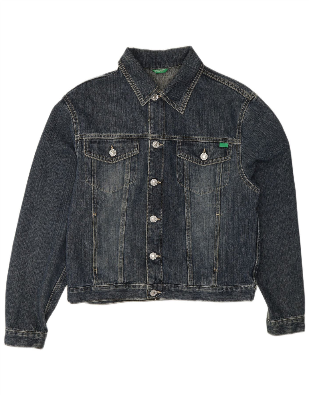 Jachetă de blugi pentru femei BENETTON UK 18 XL Bumbac albastru