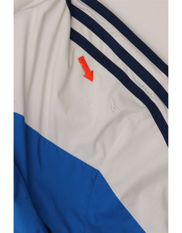 Jachetă de ploaie cu glugă pentru bărbați Adidas UK 40 mare, albastru bleumarin, poliester color bloc