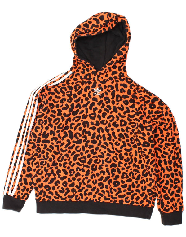 Pulover ADIDAS Rich Mnisi pentru femei UK 10 Small Orange Animal Print