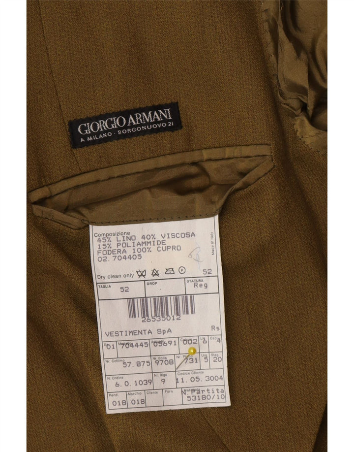 Blazer pentru bărbați Giorgio Armani, cu 2 nasturi, IT 52, in verde mare