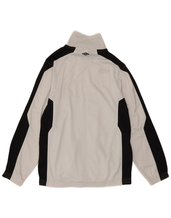 Umbro Mens Regular Fit Tracksuit Top Jacket Small White Colourblock Sports