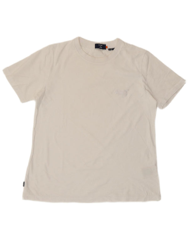 SUPERDRY Womens T-Shirt Top UK 8 Small White Cotton