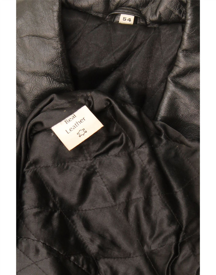 Jachetă din piele vintage pentru bărbați EU 54 2XL din piele neagră