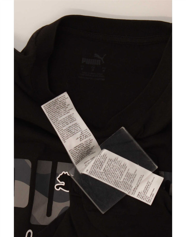 Tricou grafic Puma pentru bărbați Top mediu negru bumbac