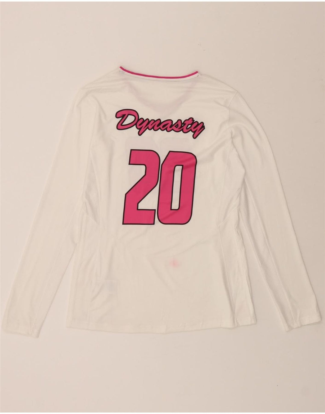 ADIDAS Womens Graphic Top Long Sleeve UK 16/18 Large White Polyester Vintage Adidas and Second-Hand Adidas from Messina Hembry 