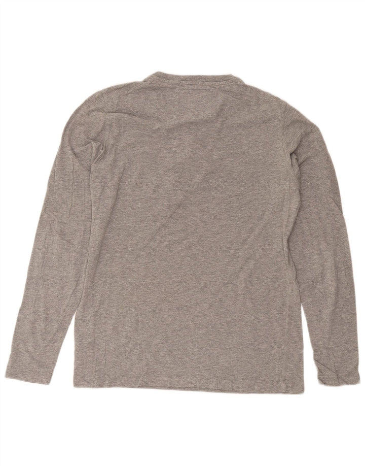 Jack & Jones Top pentru bărbați cu mânecă lungă mare, gri, bumbac cu pete
