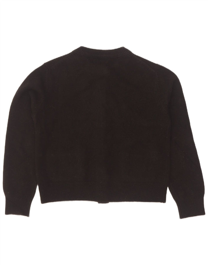Pulover cardigan Massimo Dutti pentru femei UK 12 Lână neagră medie