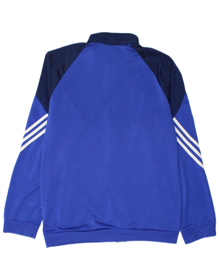 Jachetă de trening pentru bărbați Adidas, albastru mediu, poliester bloc de culoare