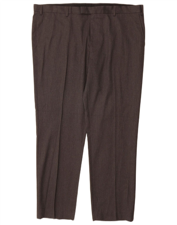 Pantaloni de costum obișnuiți pentru bărbați Marks & Spencer L42 L31 poliester gri
