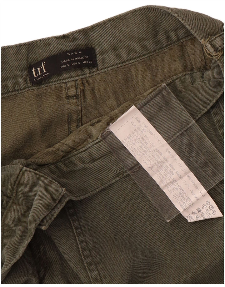 Pantaloni cargo drepti pentru femei Zara Mici L26 L27 Kaki
