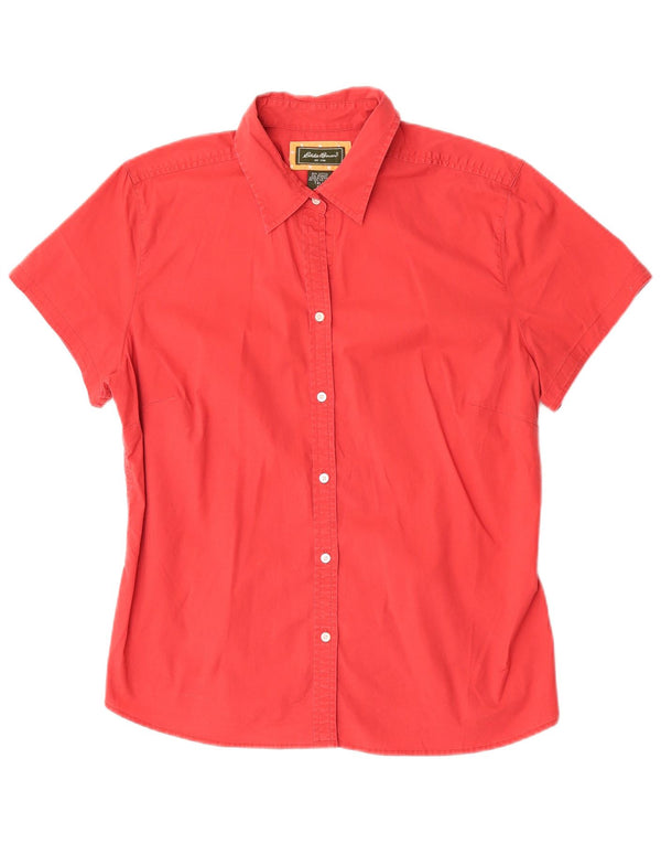 Cămașă cu mânecă scurtă pentru femei Eddie Bauer, UK 18 XL, bumbac roșu