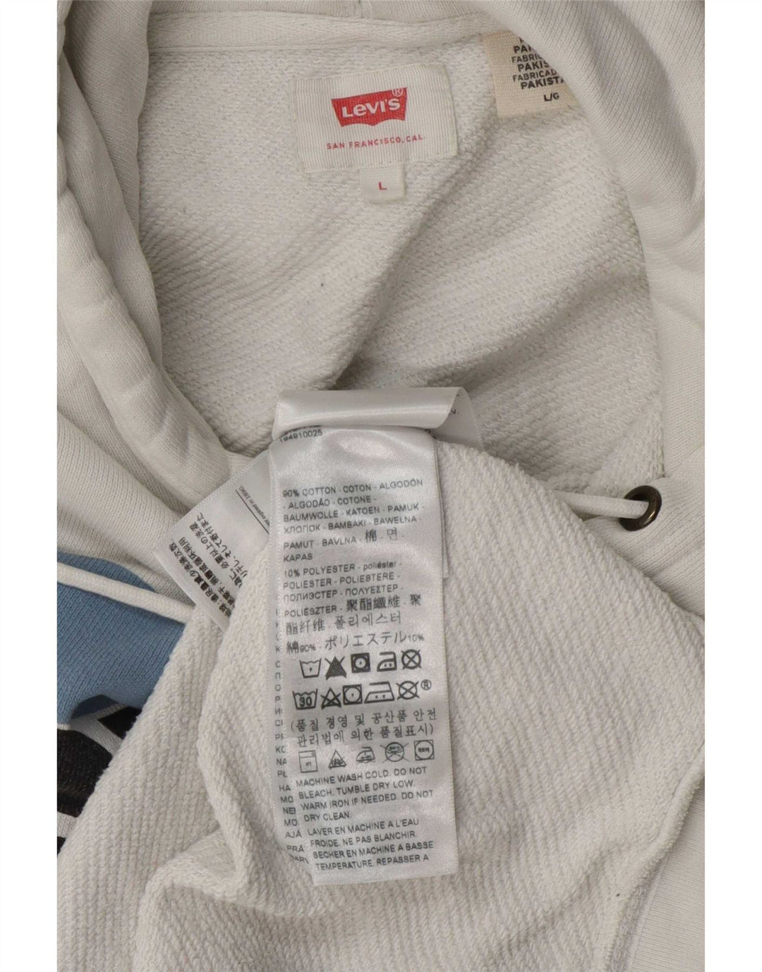 Pulover Levi's pentru bărbați, cu capota, mare, alb