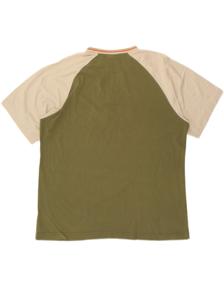 Tricou grafic clasic pentru bărbați REEBOK Top mare din bumbac color bloc verde