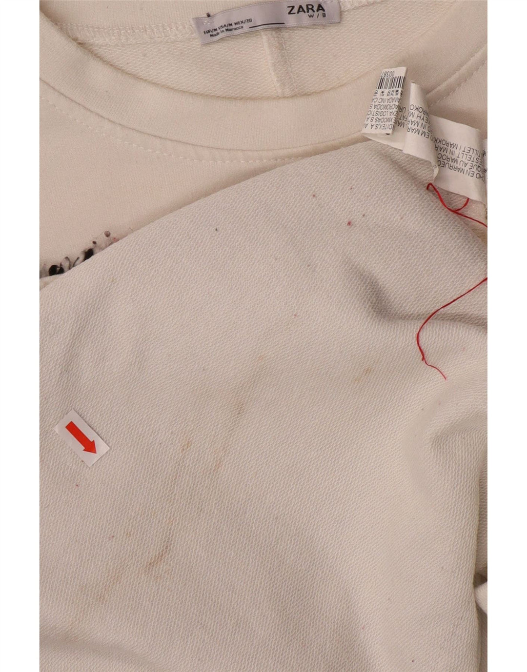 Pulover supradimensionat pentru femei ZARA UK 14 Medium White Colorblock