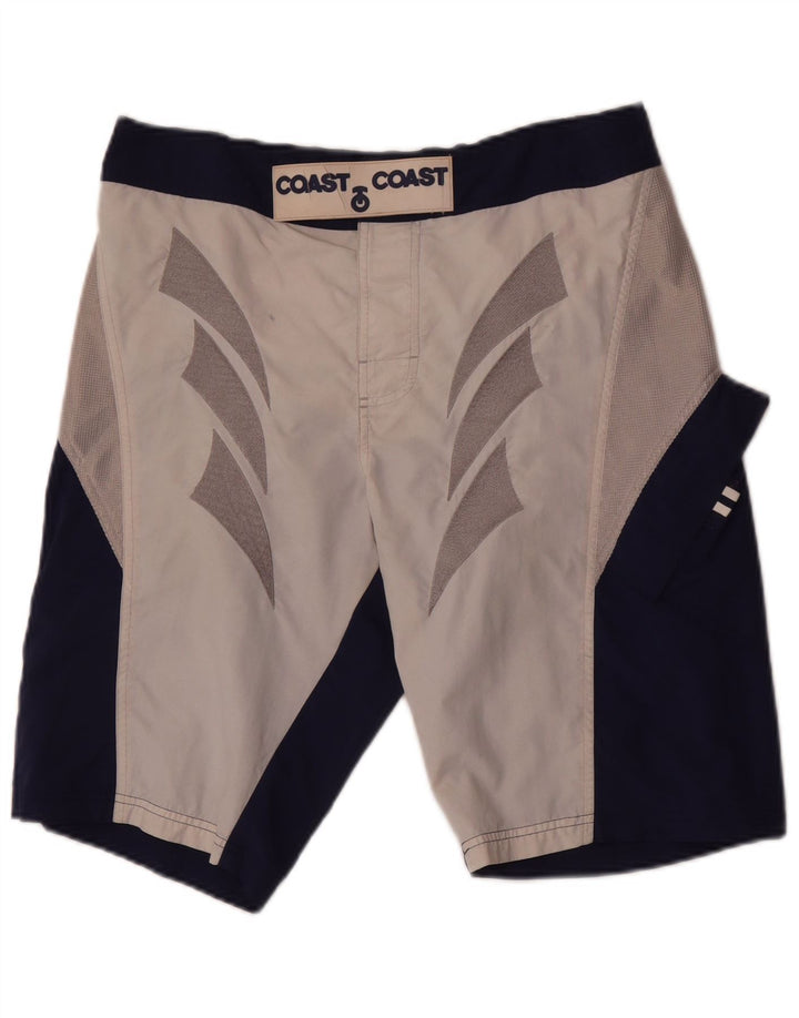 Pantaloni scurți de înot cu grafic pentru bărbați Coast, mici, albastru, poliamidă color bloc