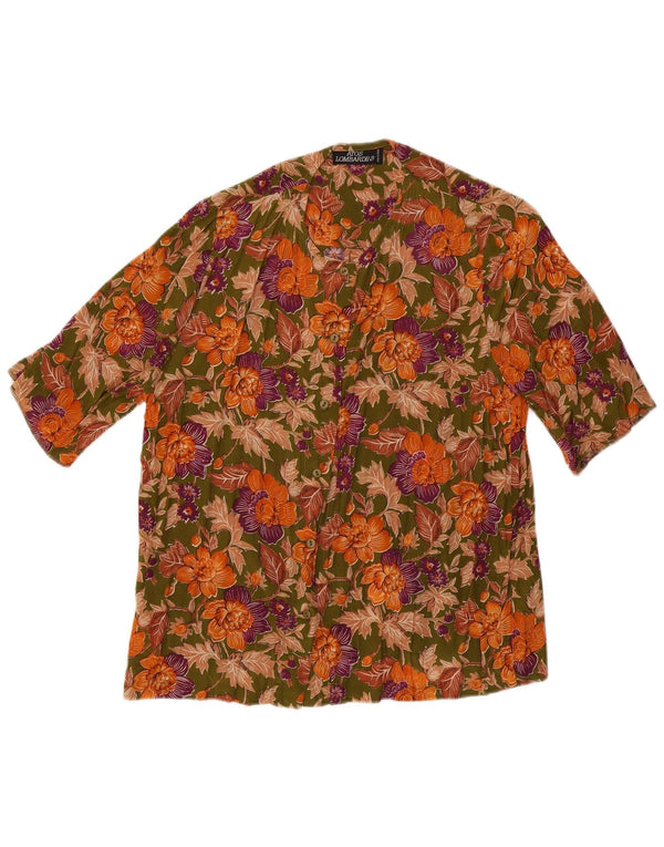 Bluză cămașă cu mânecă scurtă pentru femei Atos Lombardini UK 10 Mic Verde Floral