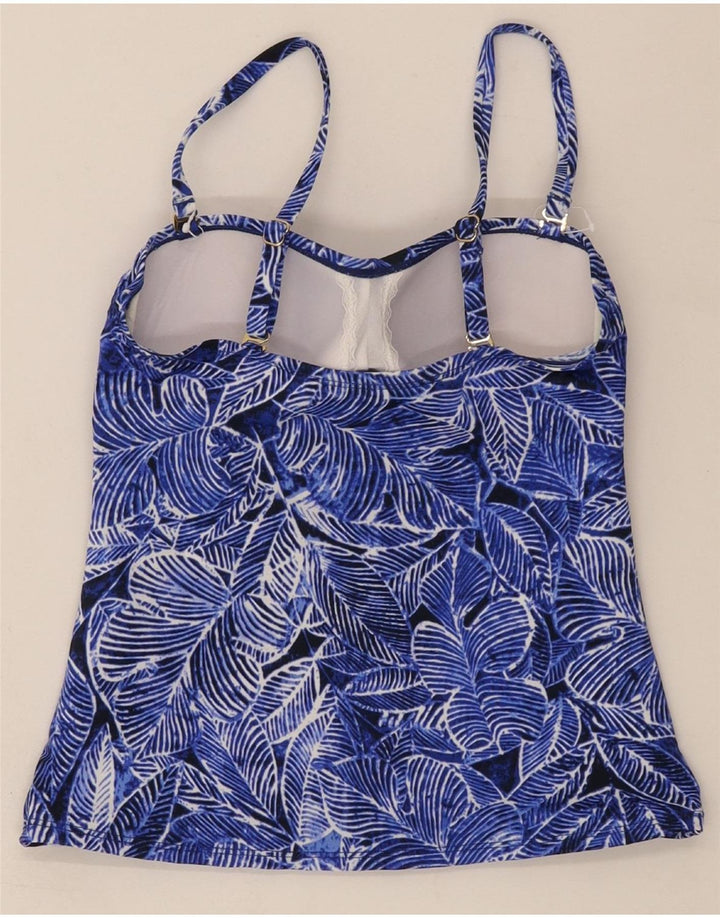 CHAPS Womens Crop Cami Top UK 10 Small Blue Floral Nylon Vintage Chaps and Second-Hand Chaps from Messina Hembry 