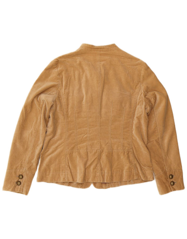 Jachetă Boden pentru femei din catifea cu 5 nasturi, UK 16, bumbac mare, bej