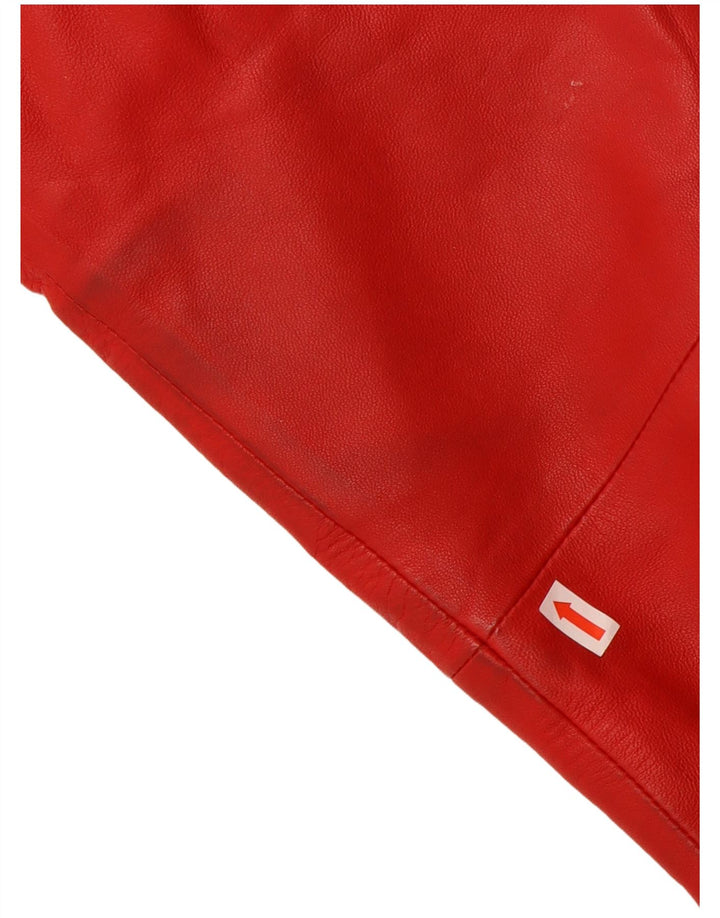 Jachetă de piele vintage pentru femei UK 16, piele roșie mare