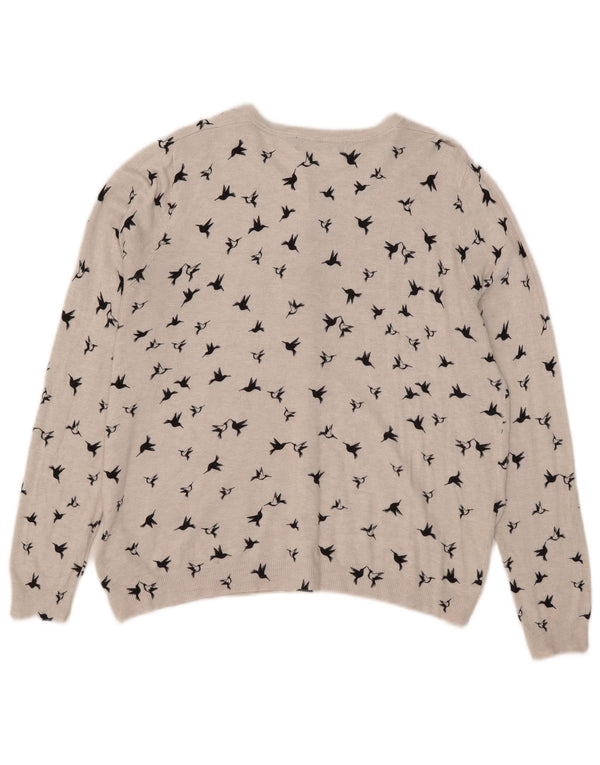 Pulover cardigan grafic pentru femei Marks & Spencer UK 18 XL Viscoză gri