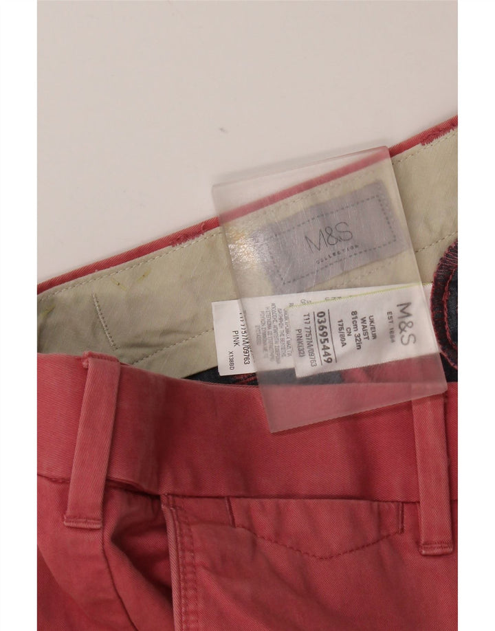 Pantaloni scurți chino pentru bărbați Marks & Spencer W32, bumbac roșu mediu