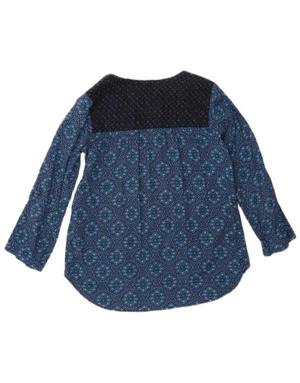 Bluză pentru femei Fat Face cu mâneci 3/4, UK 8, Bumbac Paisley, albastru mic