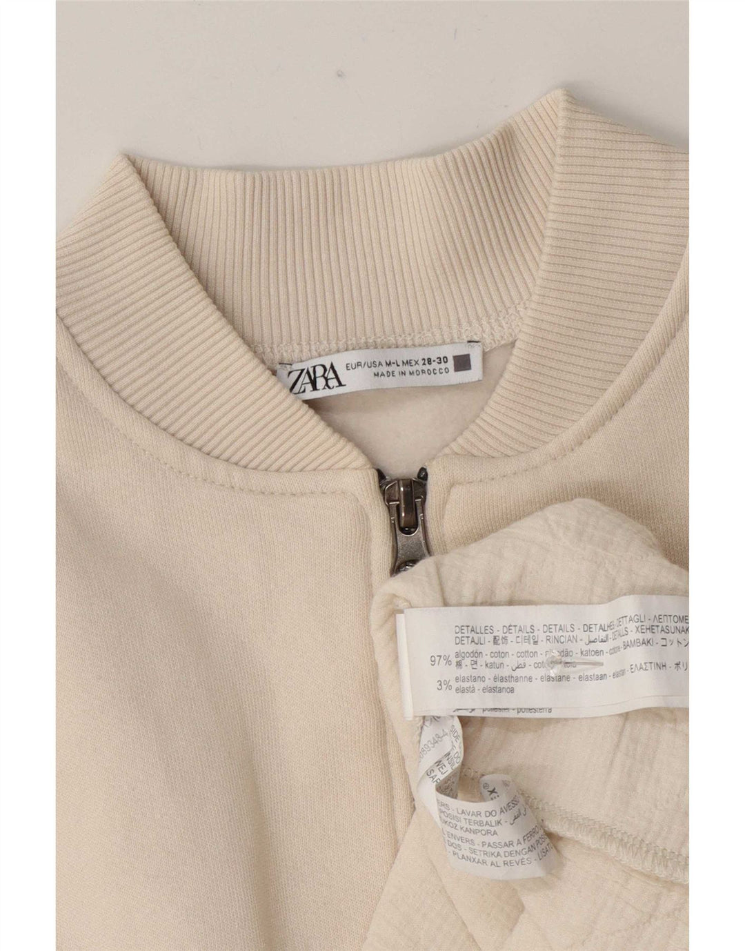 Rochie pentru femei Zara, cu fermoar complet UK 14, bumbac mediu alb