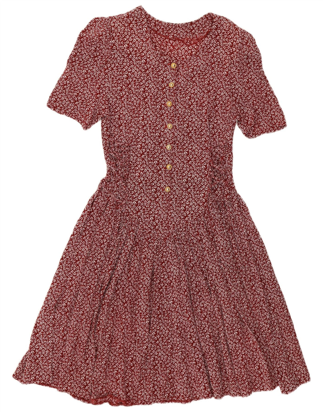 Rochie Empire pentru femei VINTAGE UK 14 mare Burgundy Floral