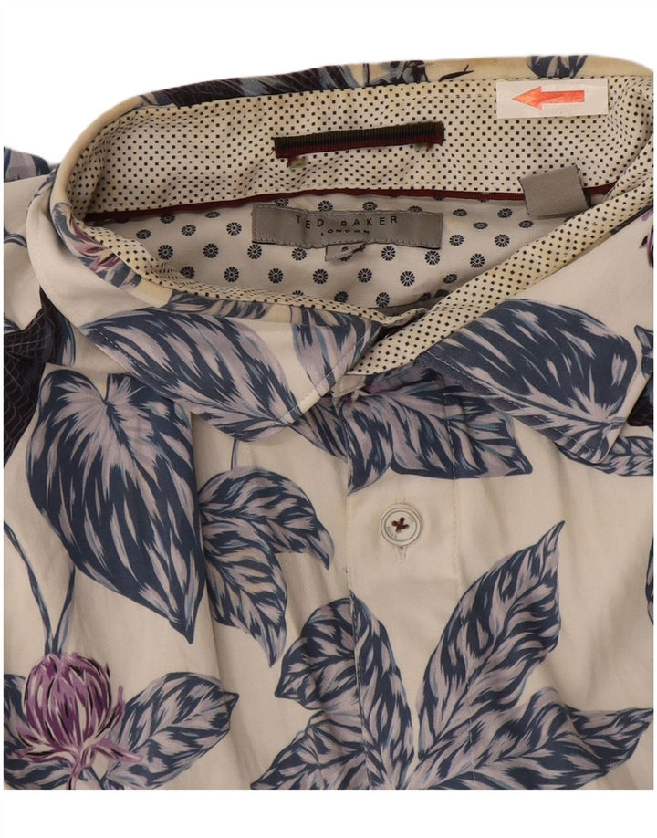 Cămașă Bărbați Ted Baker Mărimea 5 XL Bumbac Floral Alb