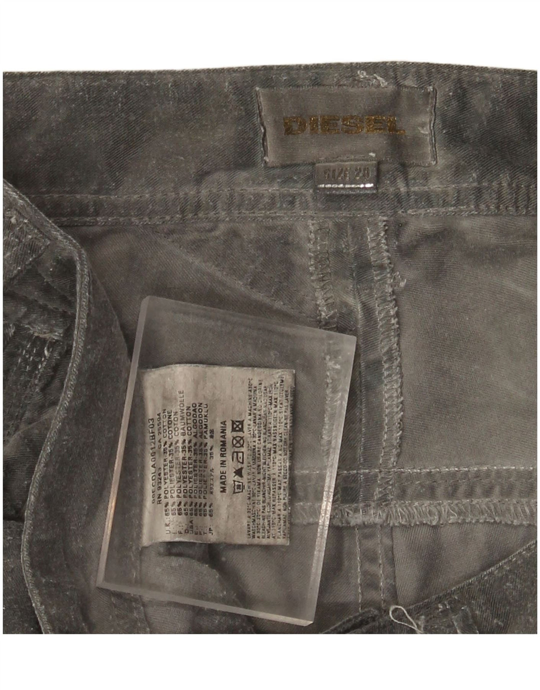 Pantaloni casual slim pentru femei Diesel W28 L31 poliester camuflaj gri