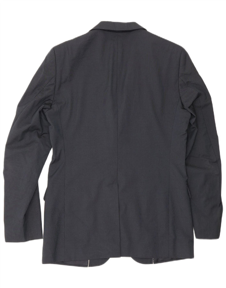 Blazer Massimo Dutti pentru bărbați, cu 2 nasturi, EU 48, medie, bleumarin, cu dungi