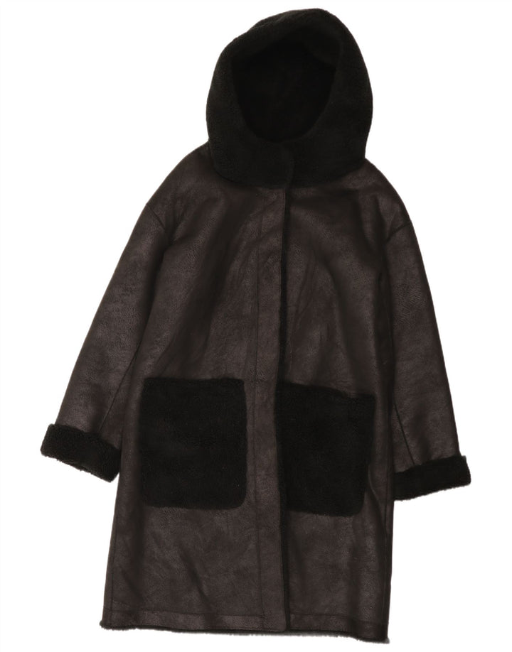 Pardesiu reversibil Sherpa pentru femei Gina EU 42/44 Poliester negru mare
