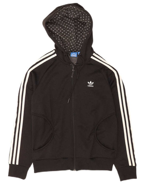 Pulover Adidas Graphic Zip pentru femei UK 12 Poliester mediu negru