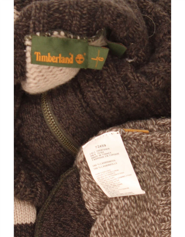Pulover cardigan pentru bărbați Timberland, lână de miel, maro mare