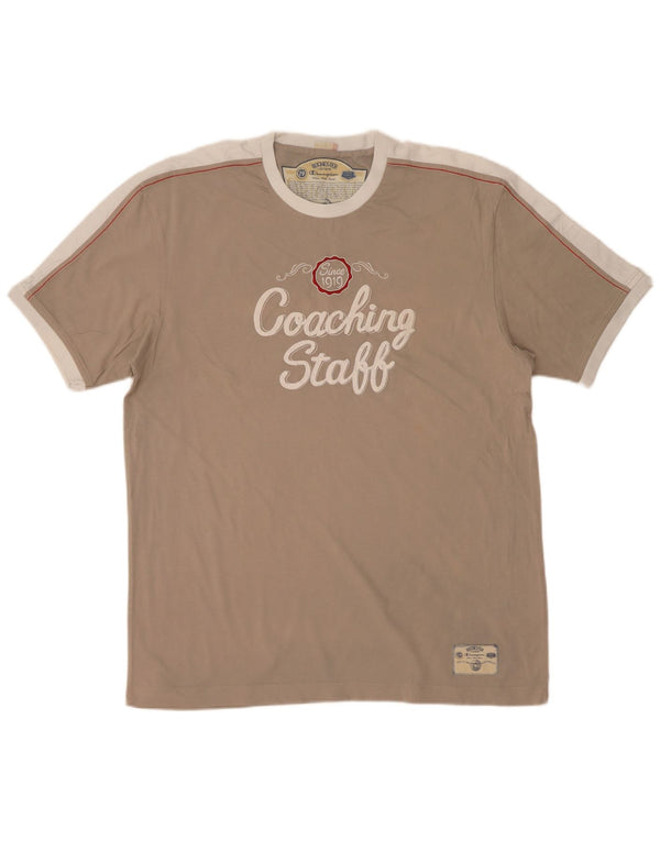 Tricou grafic pentru bărbați Champion Easy Fit Top mare, gri, bumbac color bloc