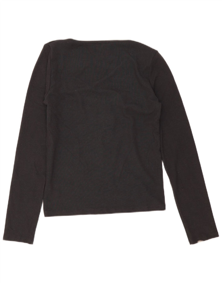 Top femeie Zara cu mânecă lungă UK 14 mare negru