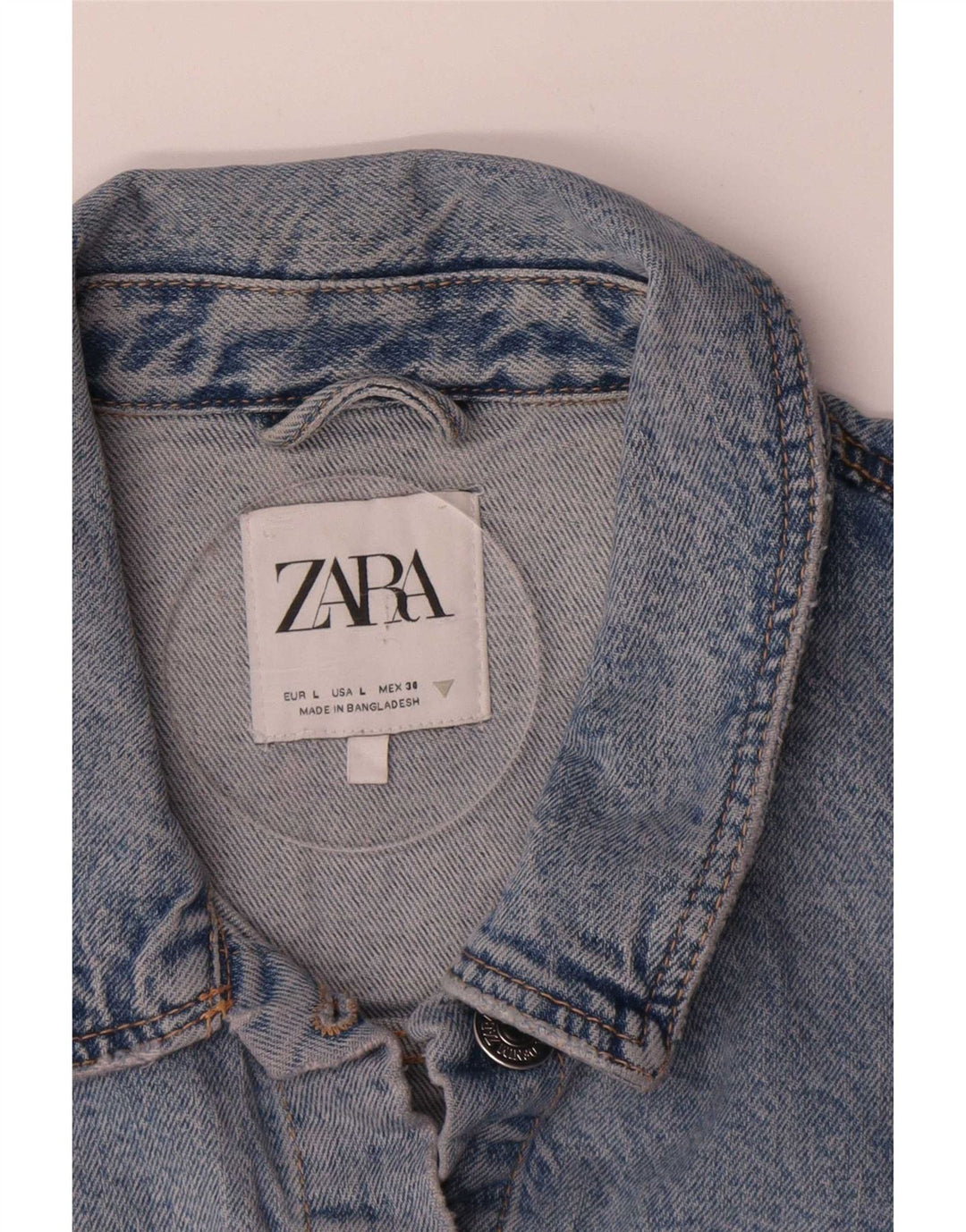 Jachetă de blugi pentru femei Zara UK 14 Large Blue