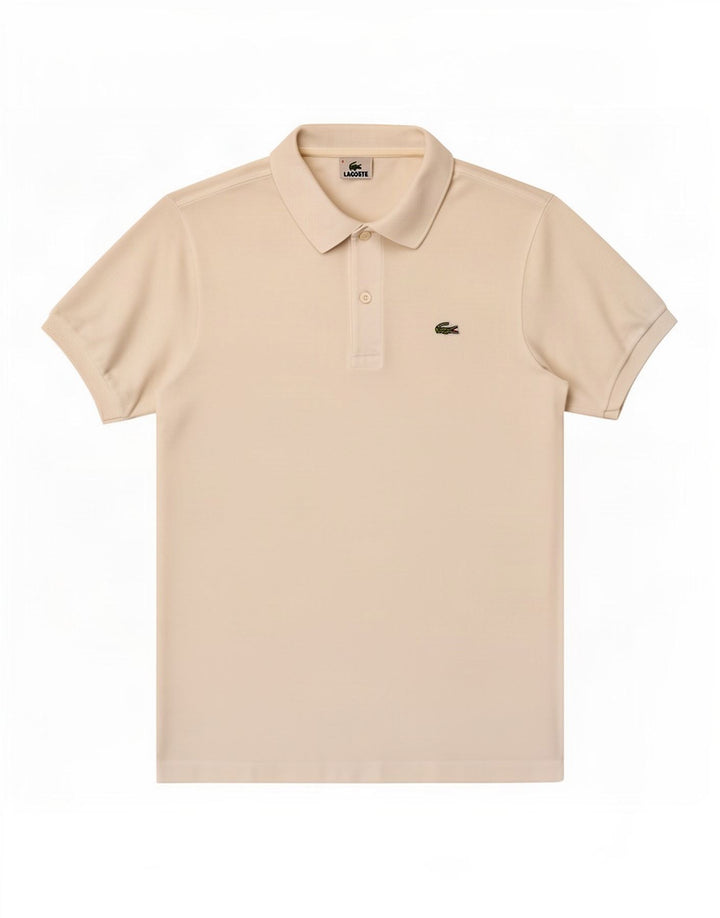 Tricou polo Lacoste pentru bărbați, mărimea 4, bumbac alb mediu