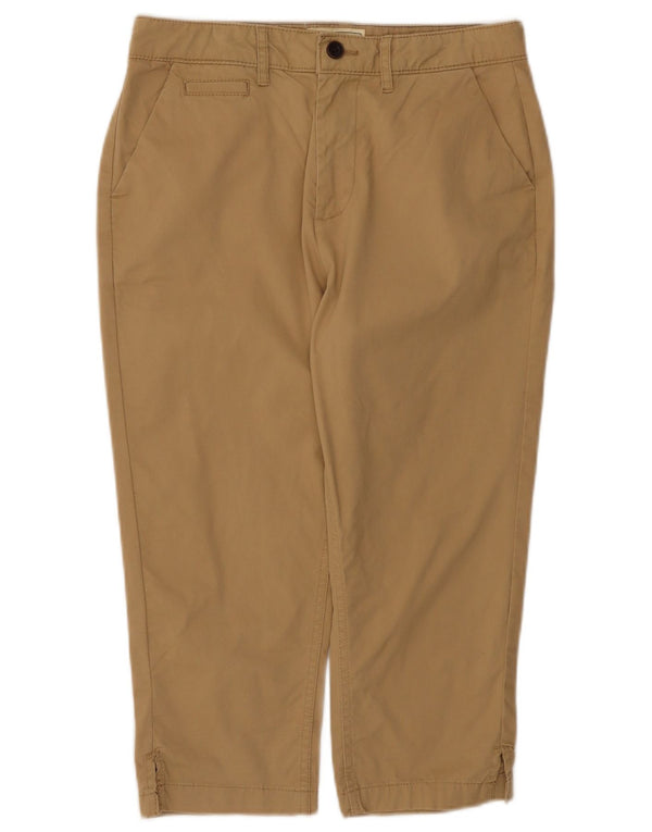Fat Face Pantaloni Capri pentru femei UK 10 Small W30 L20 Bej Bumbac