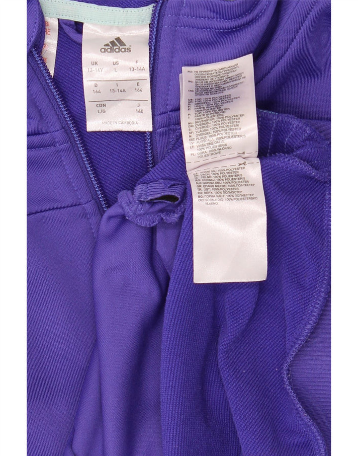 Pulover ADIDAS pentru băieți, cu fermoar, 13-14 ani, poliester violet